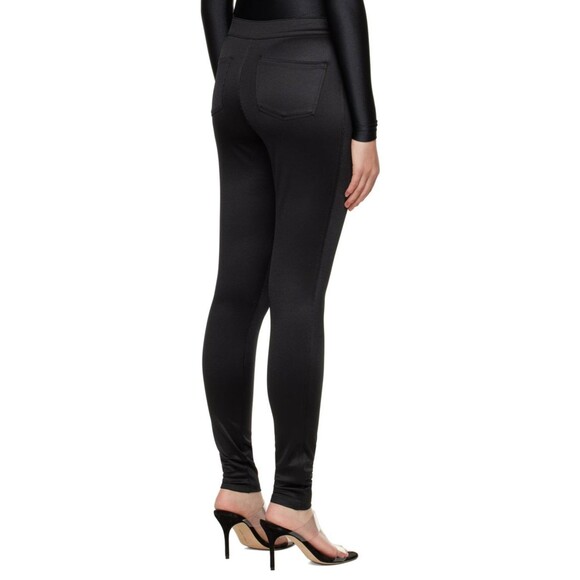 Skims High Rise Skinny Disco Pants Pockets Onyx Black Contemporary Size XSmall - Picture 3 of 5